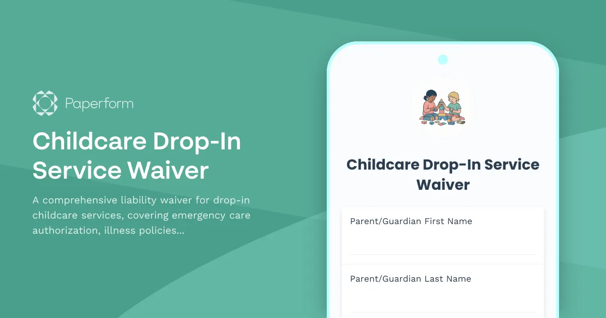 Childcare Drop-In Service Waiver