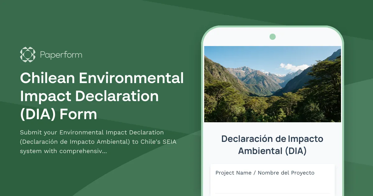 Chilean Environmental Impact Declaration (DIA) Form