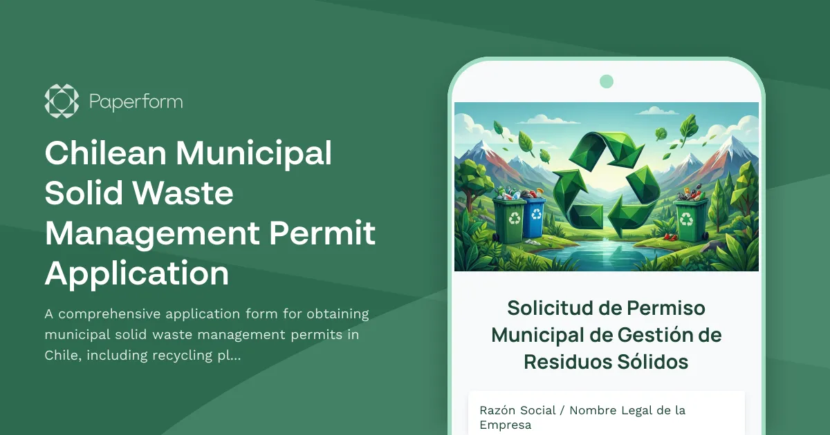 Chilean Municipal Solid Waste Management Permit Application