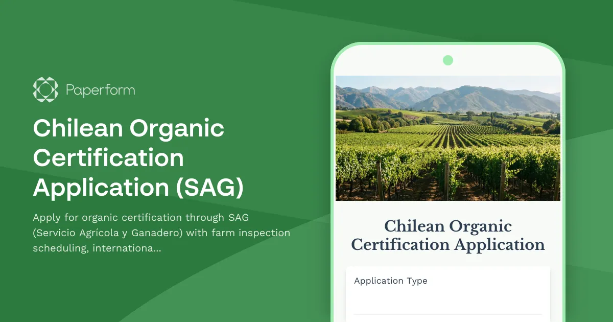 Chilean Organic Certification Application (SAG)