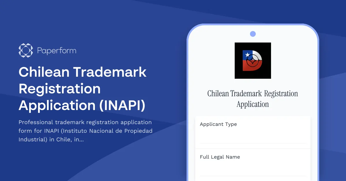 Chilean Trademark Registration Application (INAPI)
