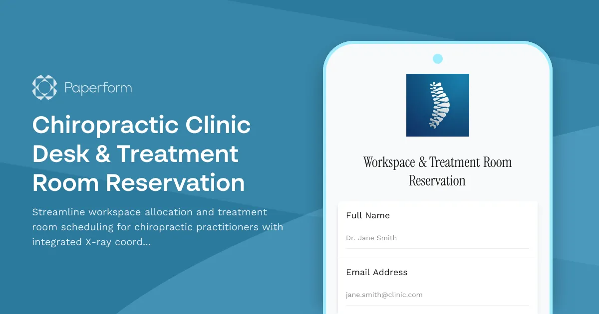 Chiropractic Clinic Desk & Treatment Room Reservation