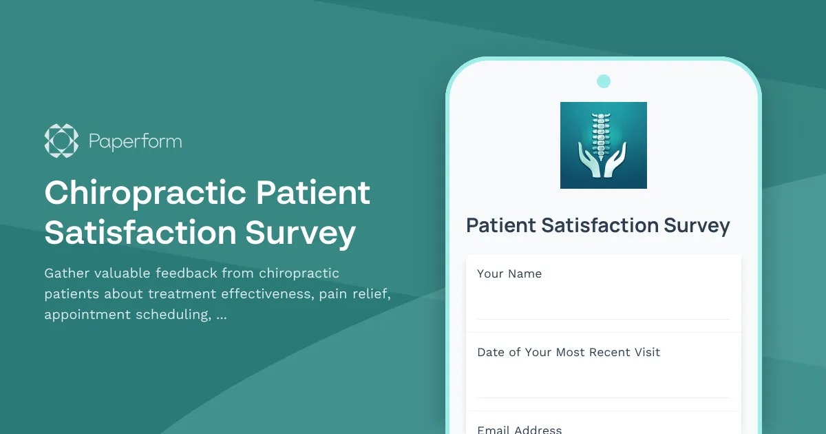 Chiropractic Patient Satisfaction Survey