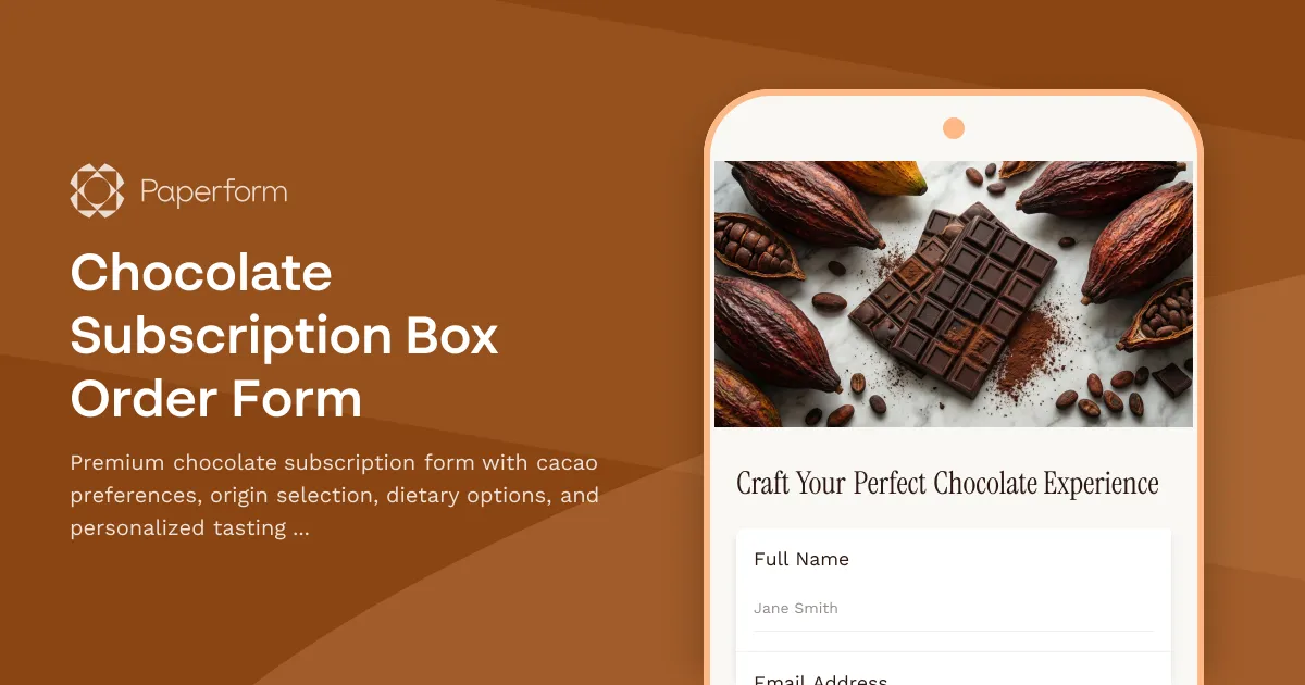 Chocolate Subscription Box Order Form