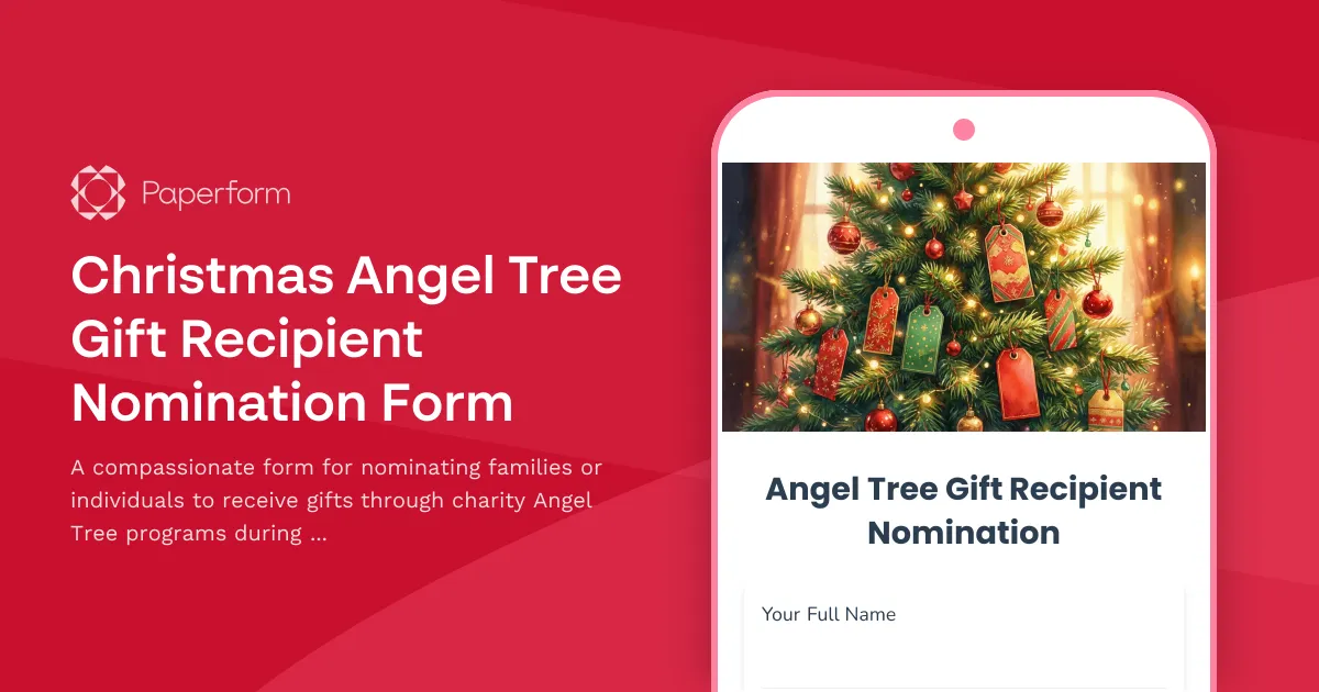 Christmas Angel Tree Gift Recipient Nomination Form
