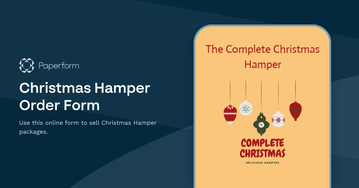 Christmas Hamper Order Form