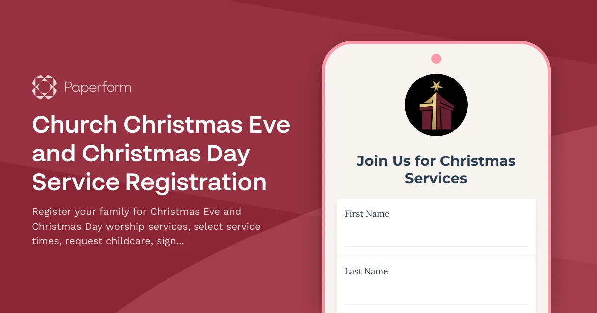 Church Christmas Eve and Christmas Day Service Registration
