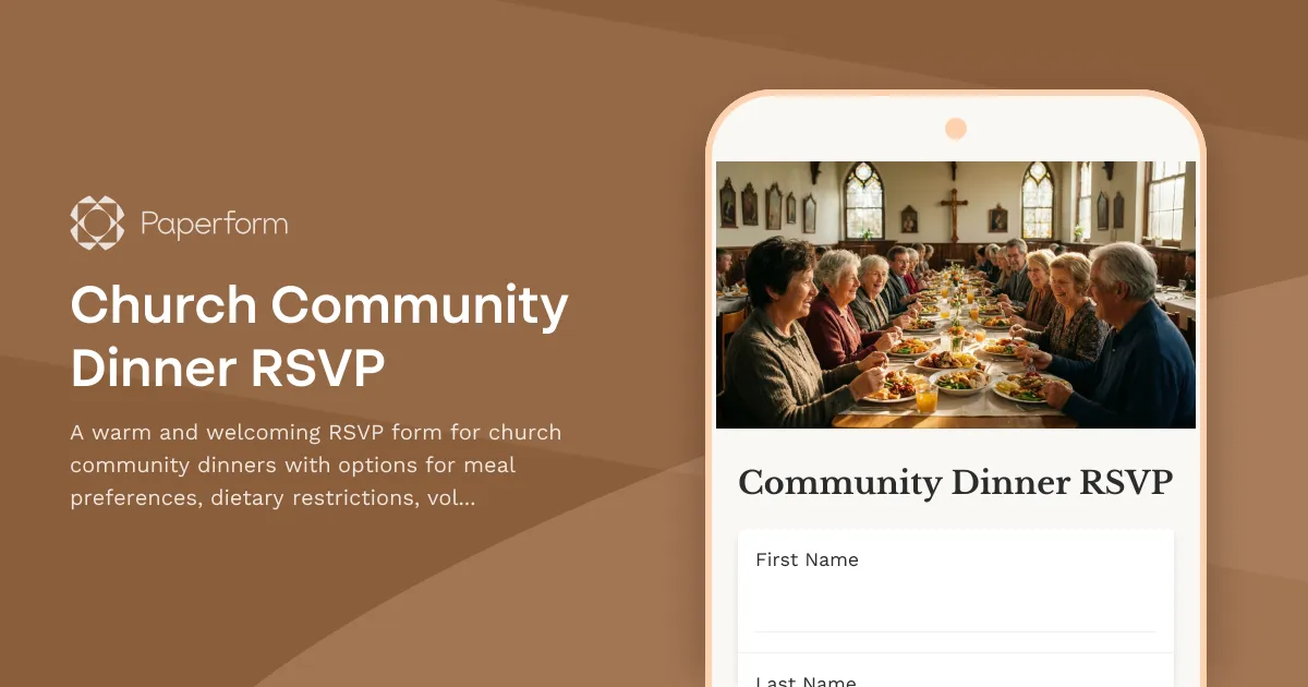 Church Community Dinner RSVP