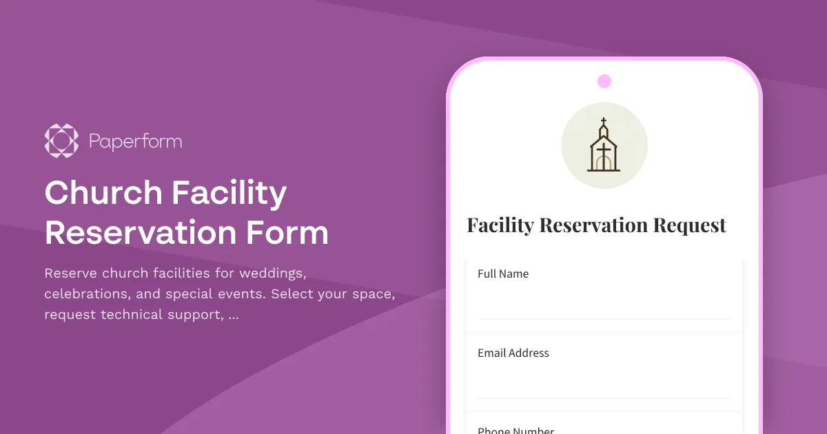 Church Facility Reservation Form
