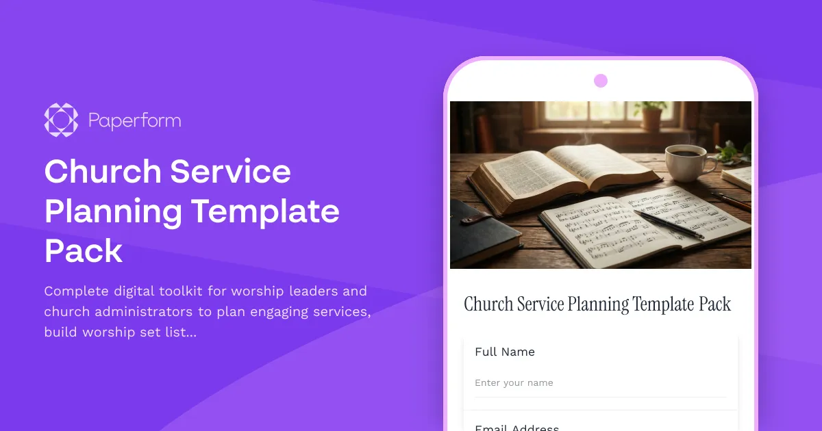 Church Service Planning Template Pack