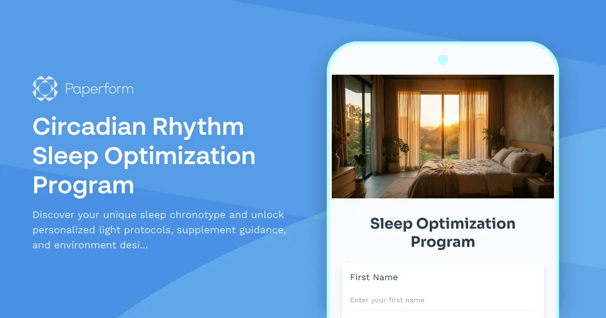 Circadian Rhythm Sleep Optimization Program