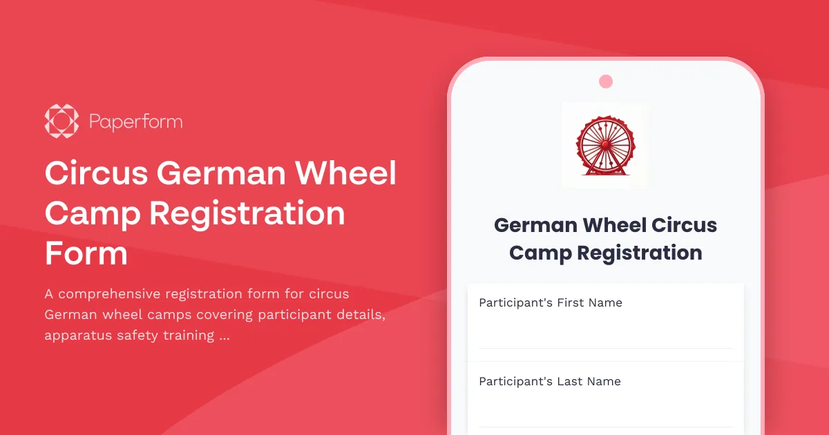 Circus German Wheel Camp Registration Form