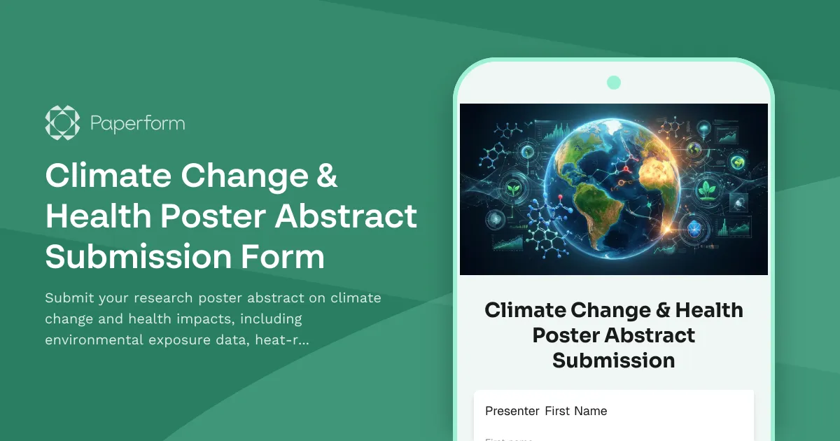 Climate Change & Health Poster Abstract Submission Form