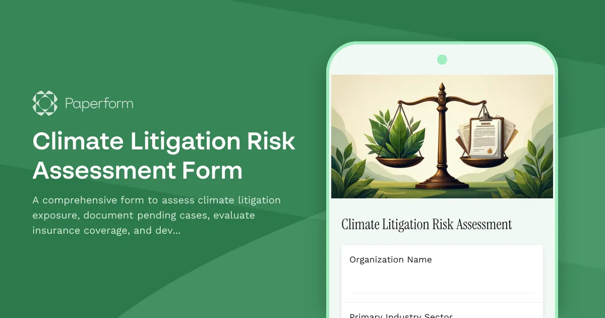 Climate Litigation Risk Assessment Form