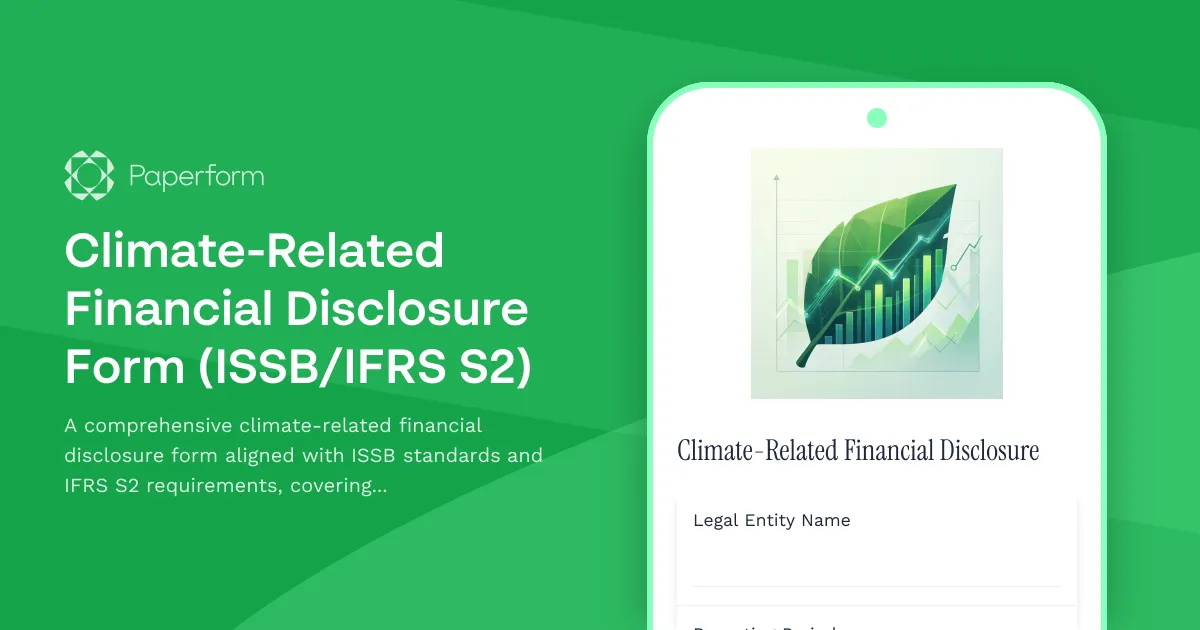 Climate-Related Financial Disclosure Form (ISSB/IFRS S2)