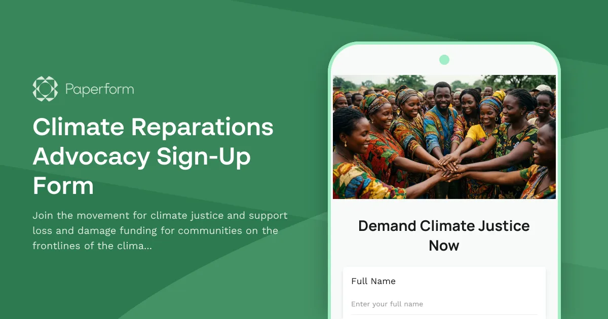 Climate Reparations Advocacy Sign-Up Form