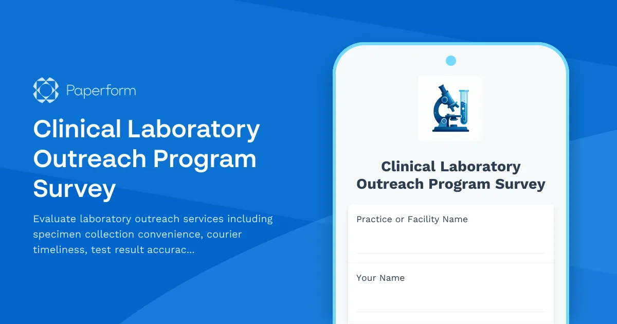 Clinical Laboratory Outreach Program Survey