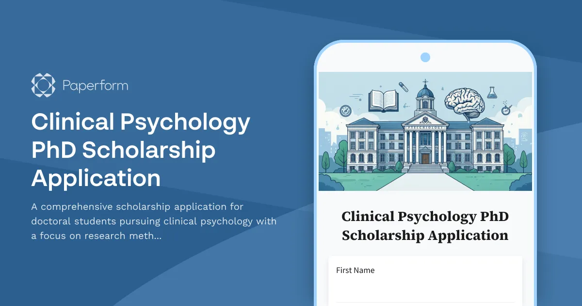 Clinical Psychology PhD Scholarship Application