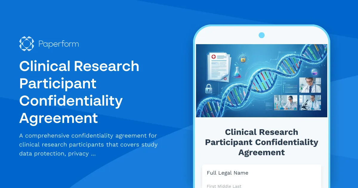 Clinical Research Participant Confidentiality Agreement