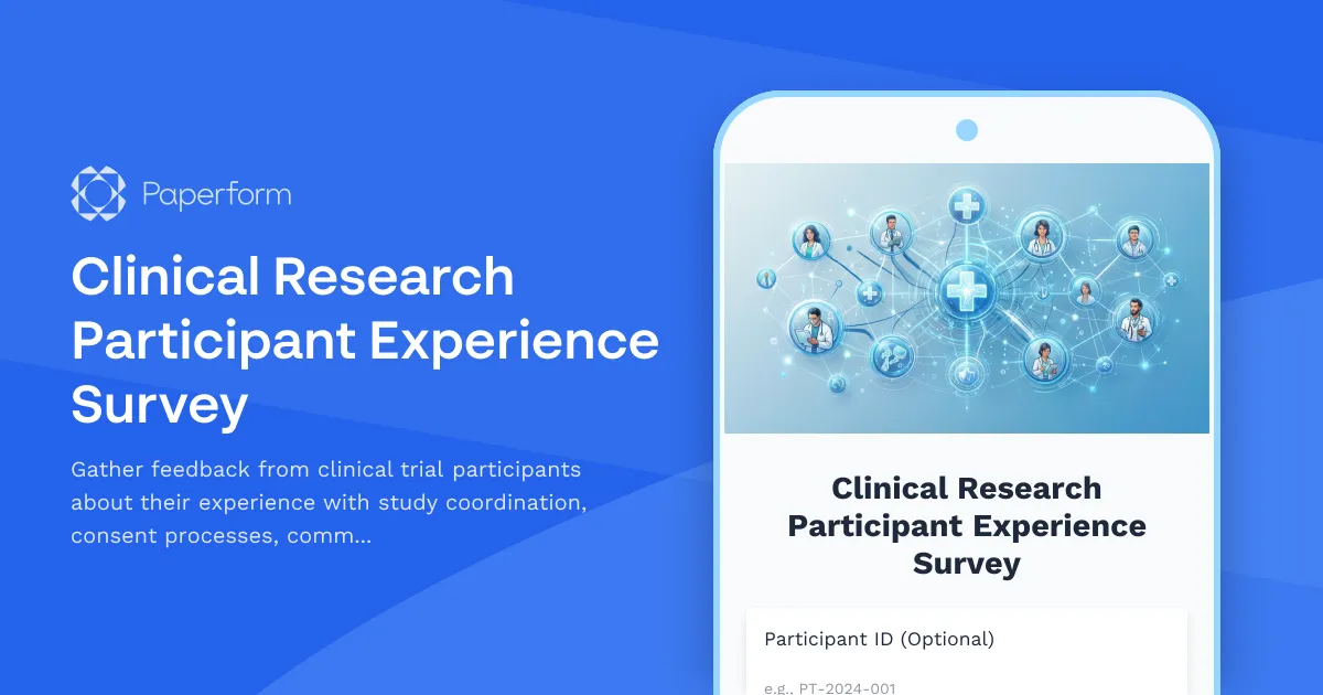Clinical Research Participant Experience Survey