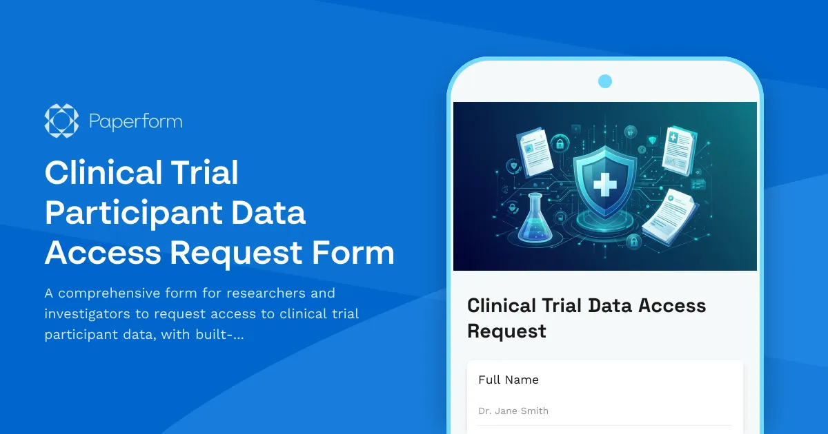 Clinical Trial Participant Data Access Request Form