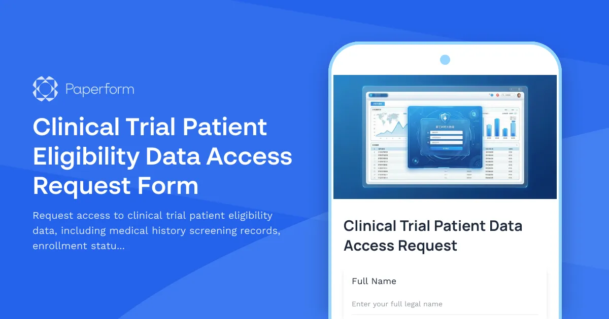 Clinical Trial Patient Eligibility Data Access Request Form