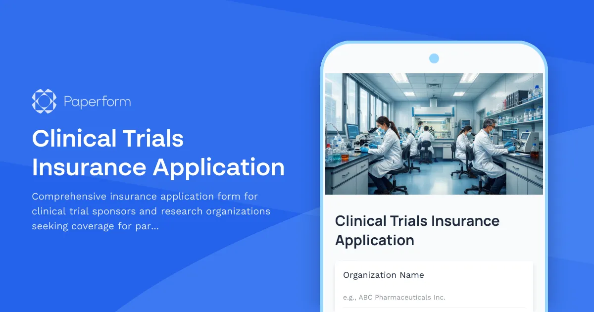 Clinical Trials Insurance Application