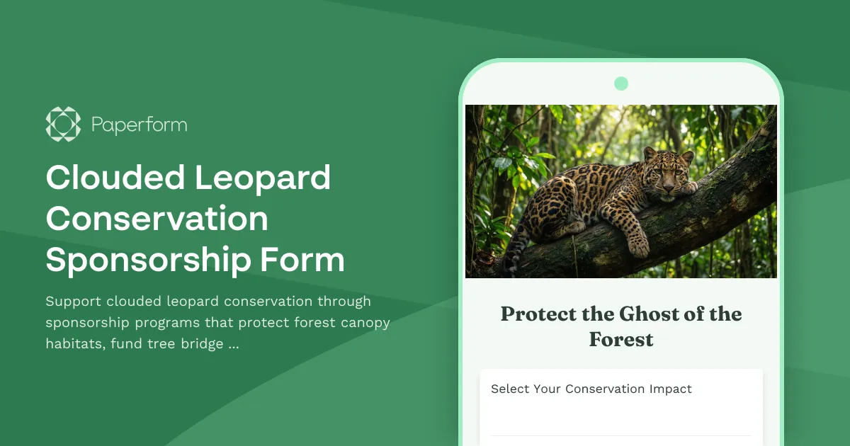 Clouded Leopard Conservation Sponsorship Form