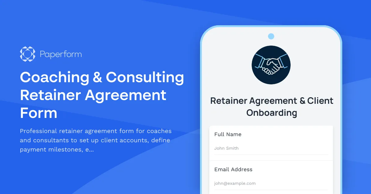 Coaching & Consulting Retainer Agreement Form