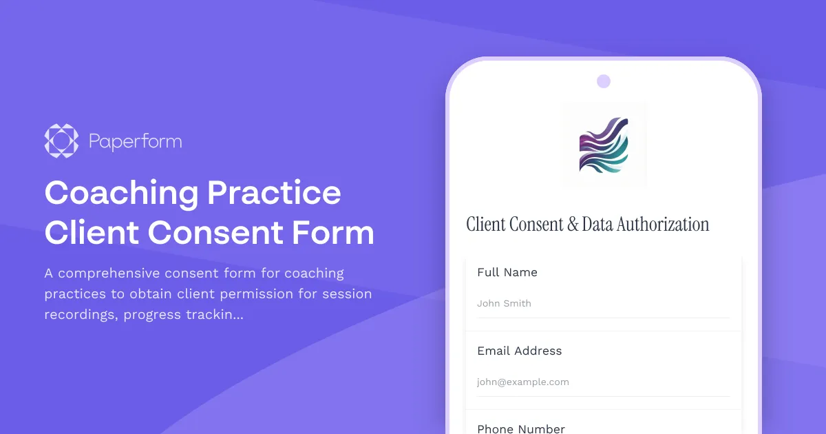 Coaching Practice Client Consent Form