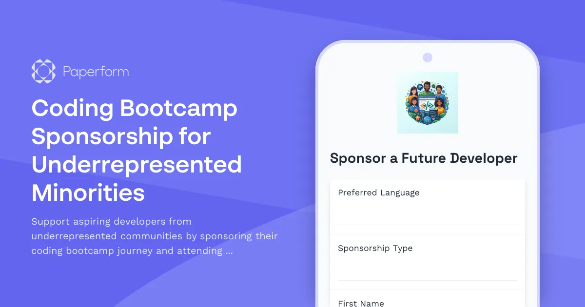Coding Bootcamp Sponsorship for Underrepresented Minorities