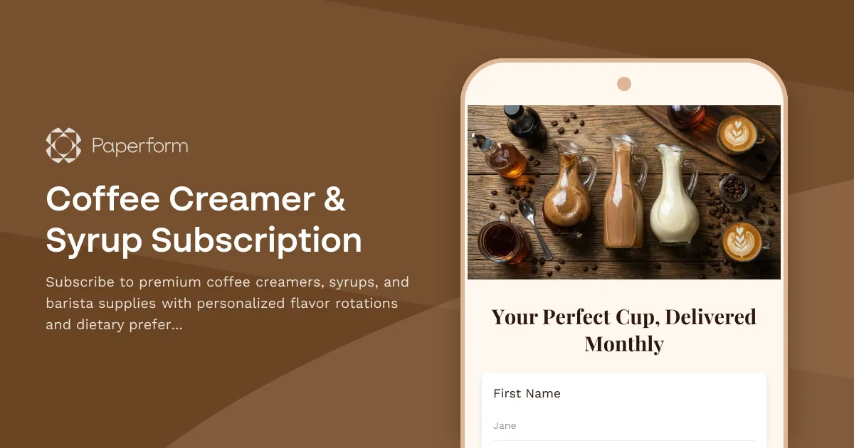 Coffee Creamer & Syrup Subscription
