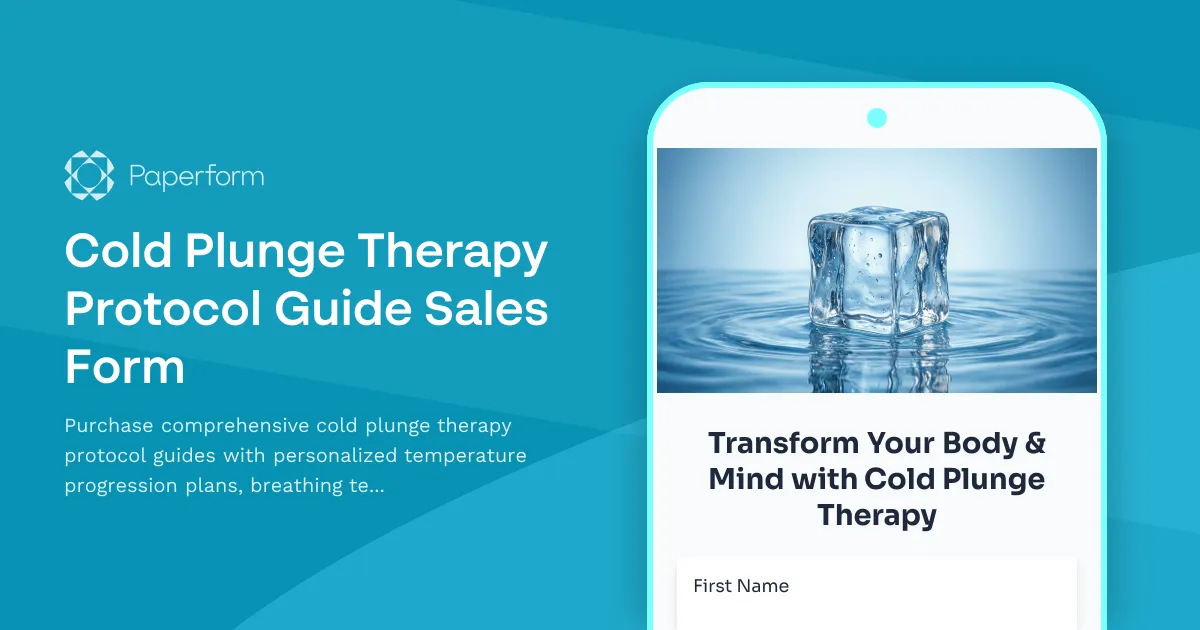 Cold Plunge Therapy Protocol Guide Sales Form