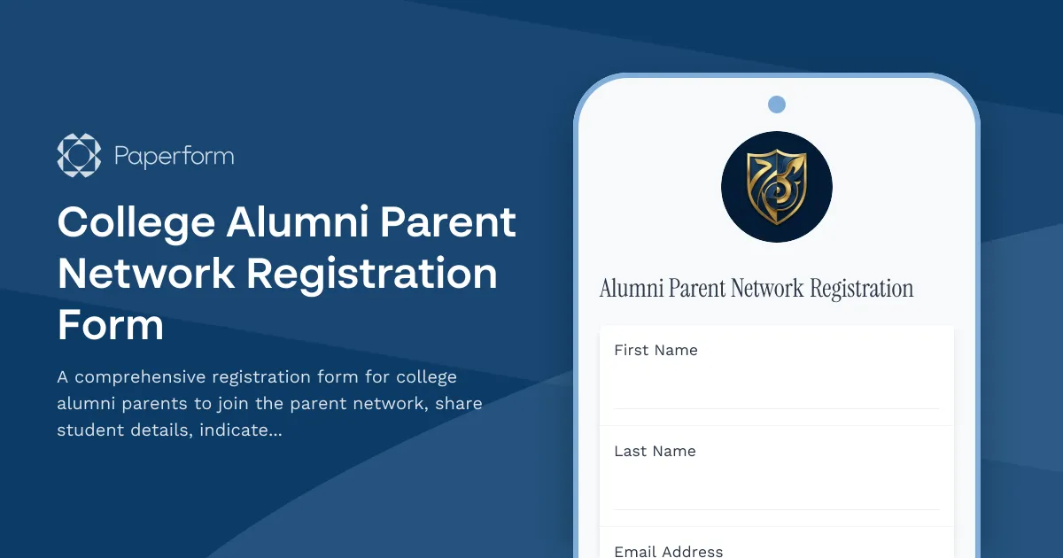 College Alumni Parent Network Registration Form