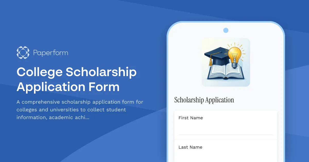 College Scholarship Application Form