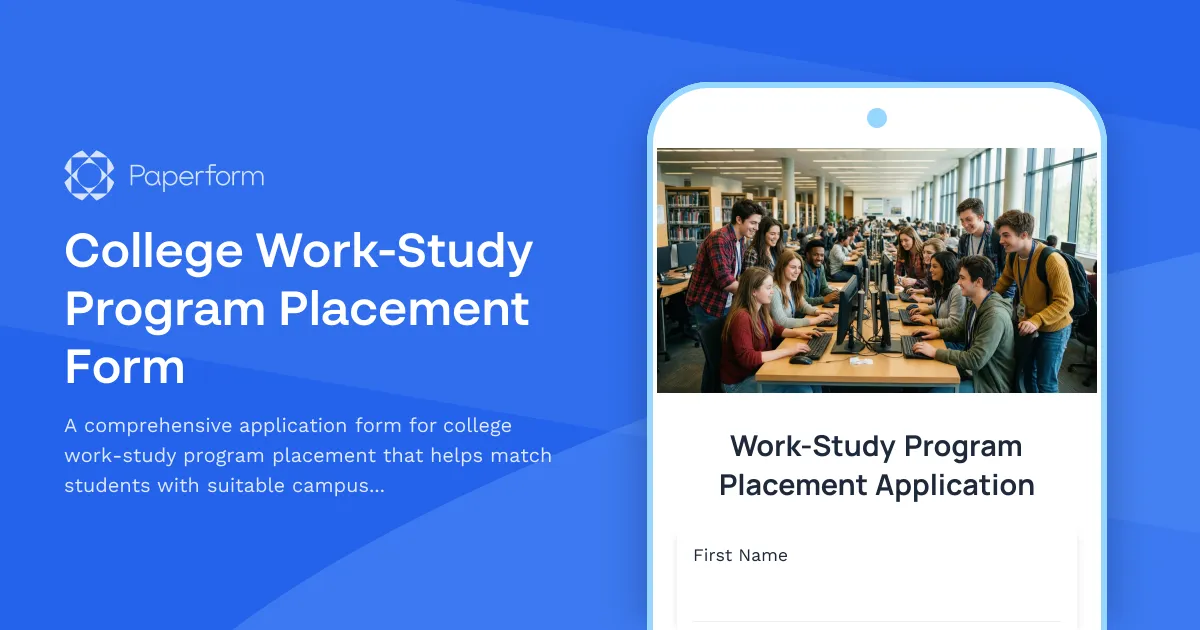 College Work-Study Program Placement Form
