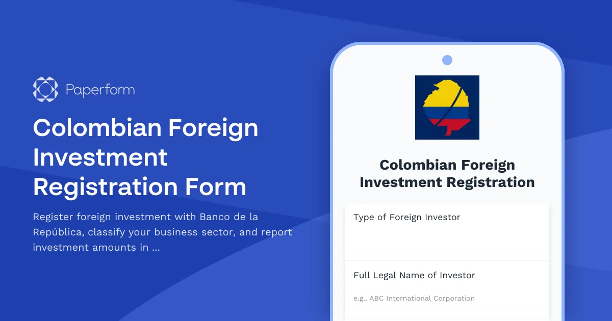 Colombian Foreign Investment Registration Form