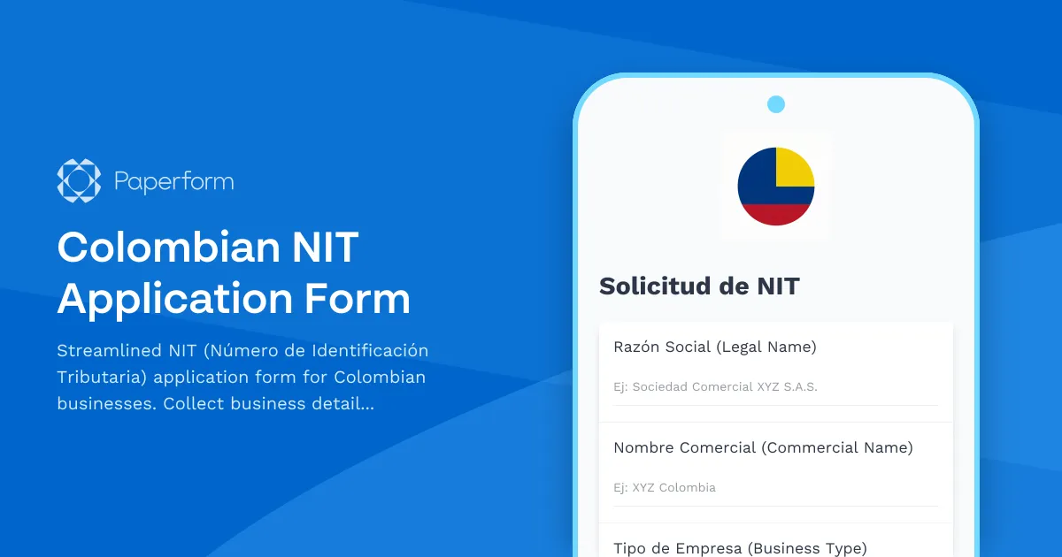 Colombian NIT Application Form