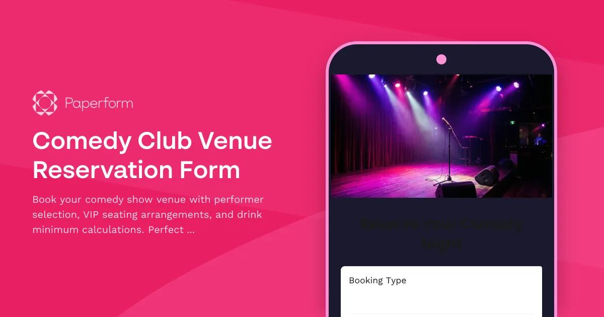 Comedy Club Venue Reservation Form