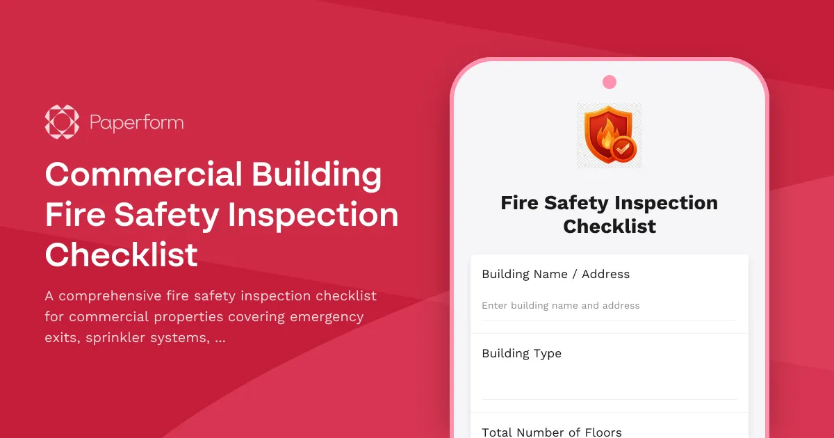 Commercial Building Fire Safety Inspection Checklist