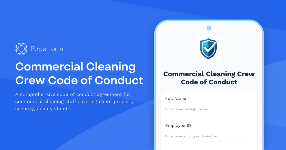 Commercial Cleaning Crew Code of Conduct
