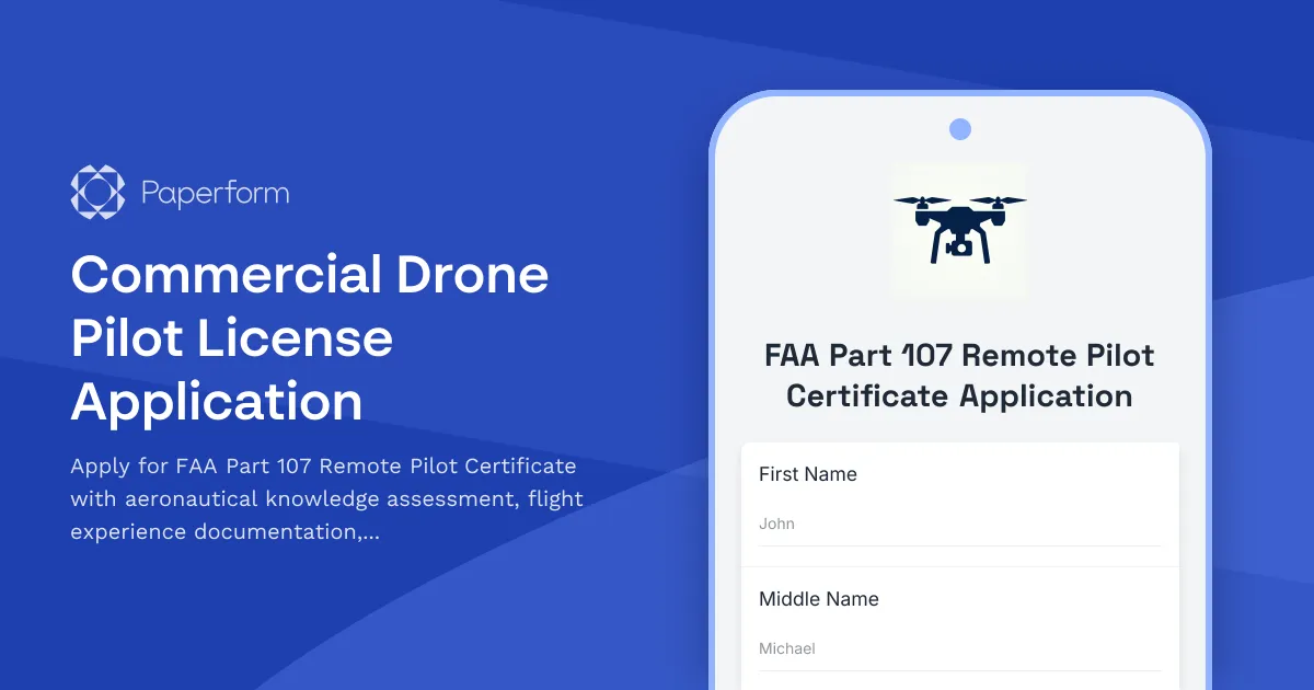 Commercial Drone Pilot License Application