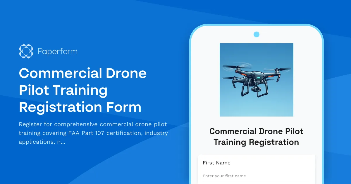 Commercial Drone Pilot Training Registration Form