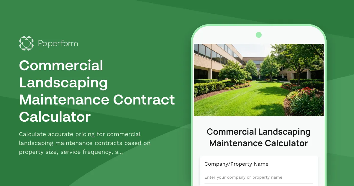 Commercial Landscaping Maintenance Contract Calculator