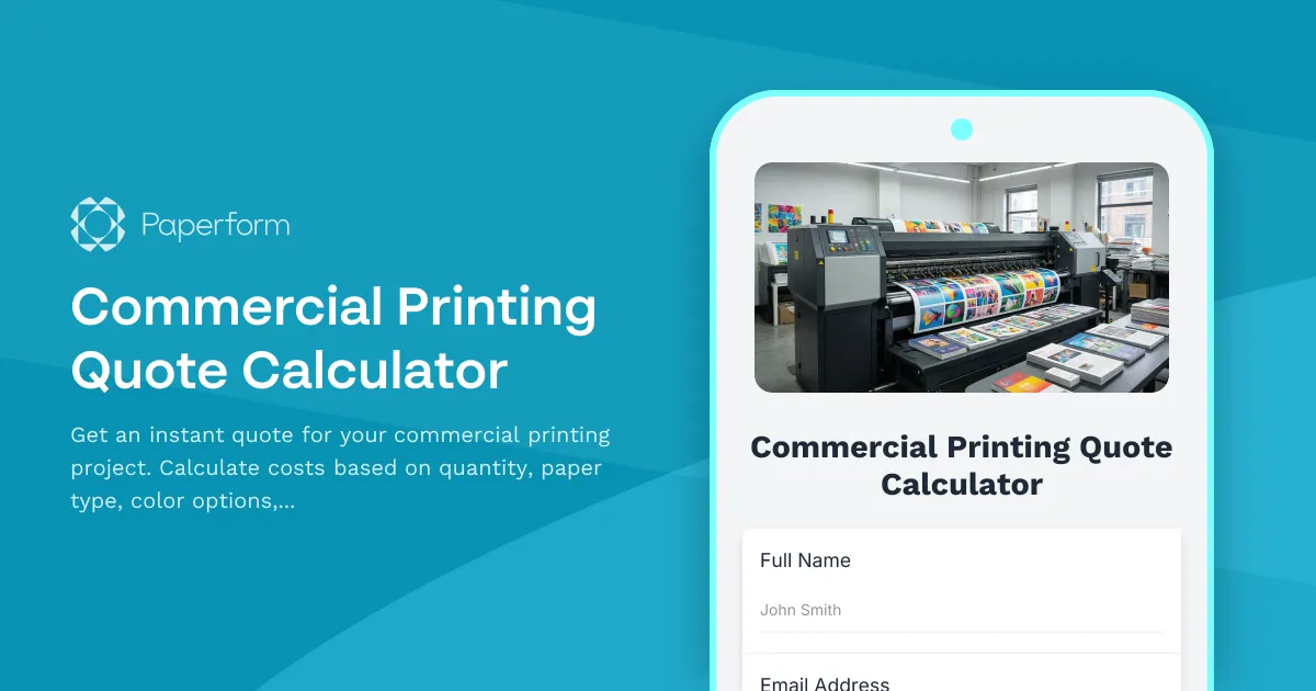 Commercial Printing Quote Calculator
