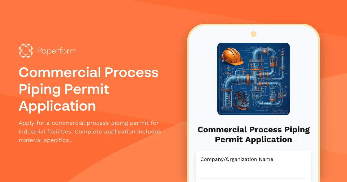 Commercial Process Piping Permit Application