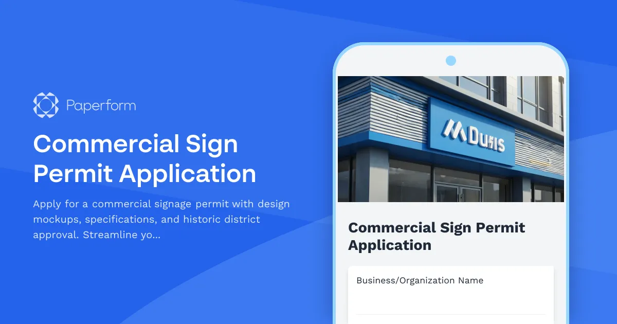 Commercial Sign Permit Application