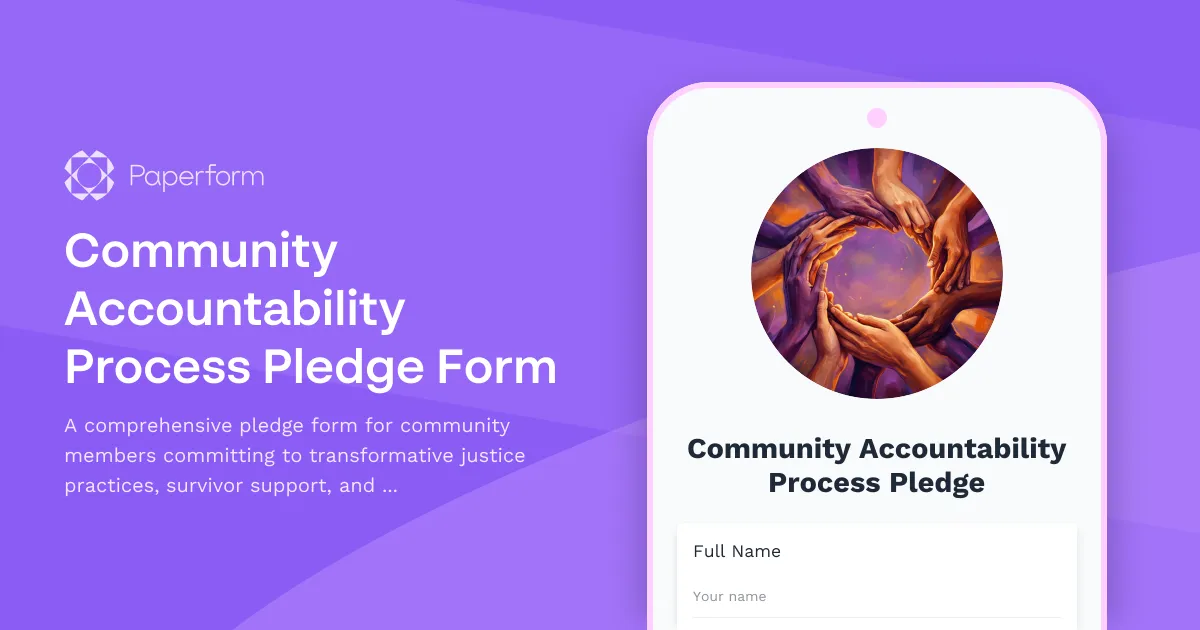 Community Accountability Process Pledge Form
