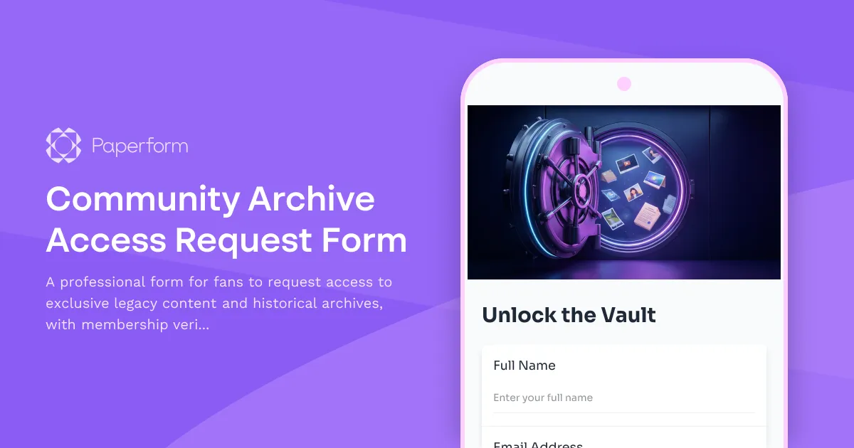 Community Archive Access Request Form