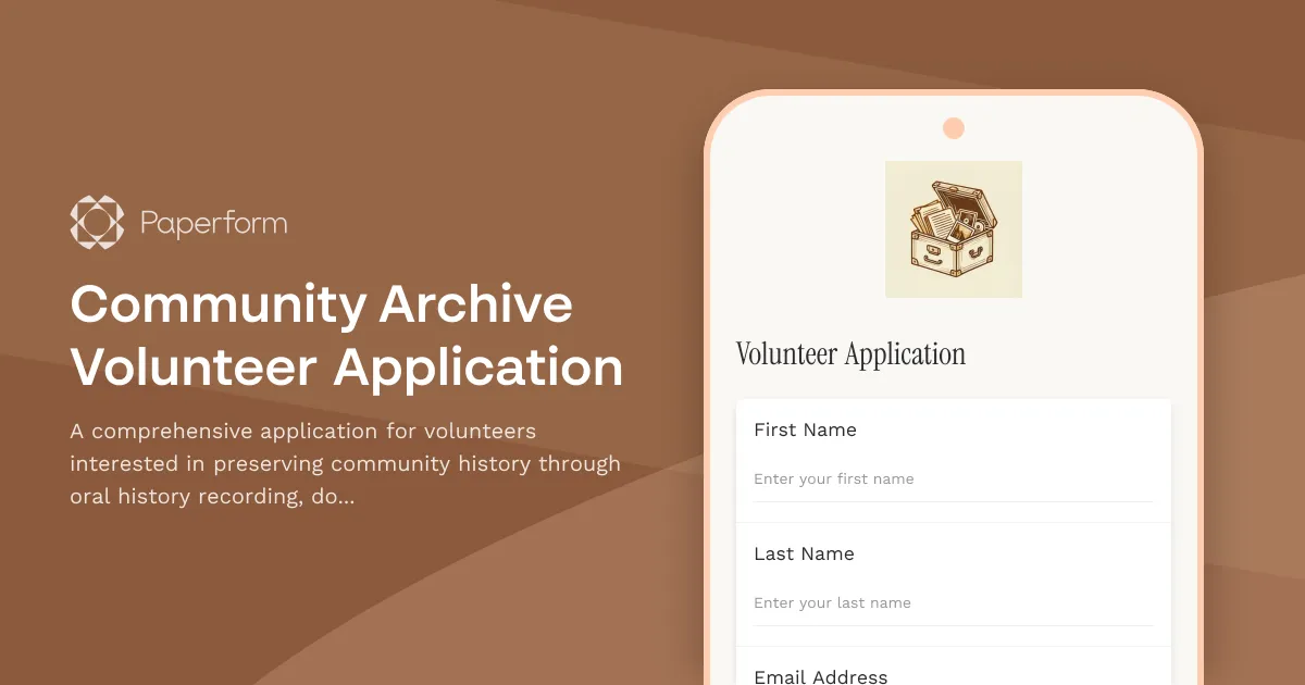 Community Archive Volunteer Application